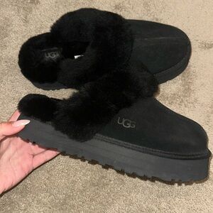 Ugg Disquette Platform Slippers Black